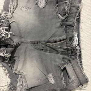 Flying Monkey Gray Distressed Jean Shorts